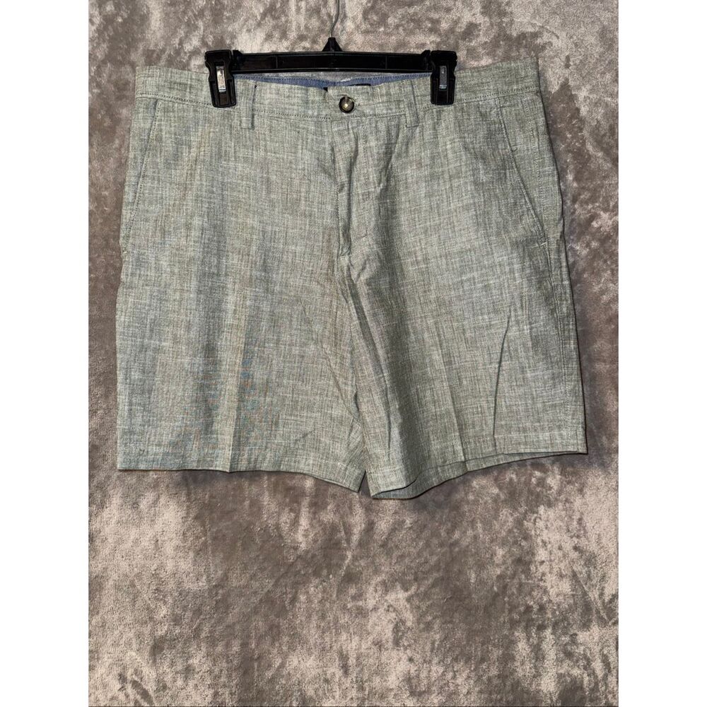 Banana Republic Chambray Bright Moss 100% Cotton 9” Shorts Size 36 #784